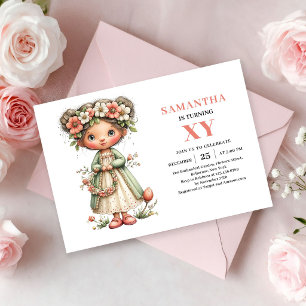 Whimsy Cute Fairy Girl Birthday Floral invitation