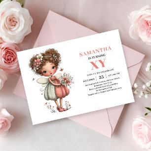 Whimsy Cute Fairy Girl Birthday Pastel invitation