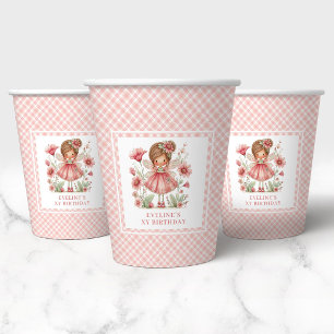 Whimsy Cute Fairy Pastel Floral 1st Birthday Paper Cups