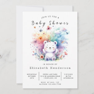 Whimsy Digital Bear Baby Shower Invitation