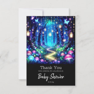 Whimsy Elegant Enchanted Forest Baby Shower Thank You Card