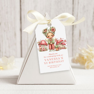 Whimsy Fairy 4th Birthday Blush Flowers Favour Gif Gift Tags