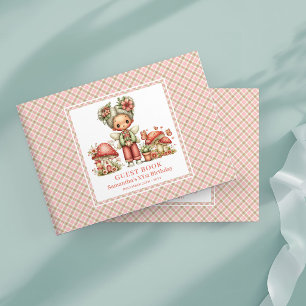 Whimsy Fairy 4th Birthday Blush Flowers Guest Book