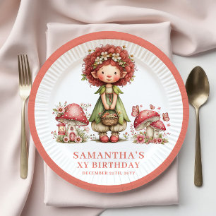 Whimsy Fairy 5th Birthday Blush Pink Plates