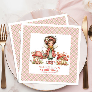 Whimsy Fairy Blush Floral Birthday Party Celebrati Napkin