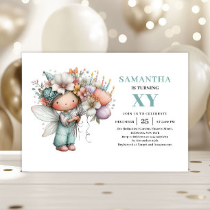 Whimsy Fairy Girl 2nd Birthday Cute Magical invite