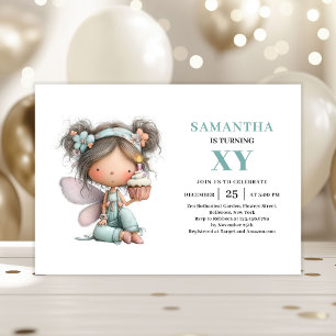 Whimsy Fairy Girl 2nd Birthday Pastel Magical  Invitation