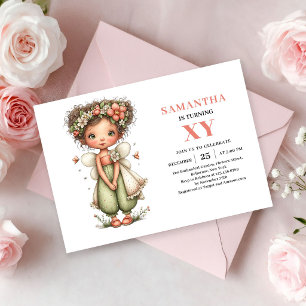 Whimsy Fairy Girl 9th Birthday Pink Magic invites