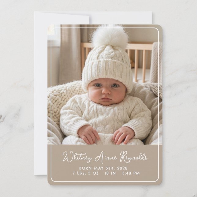 Whimsy Flat Announcement Card (Front)
