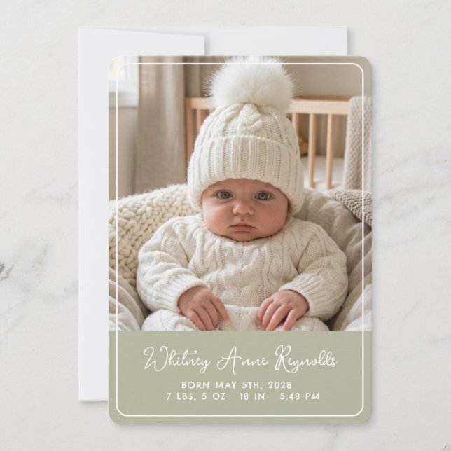 Whimsy Flat Announcement Card (Front)