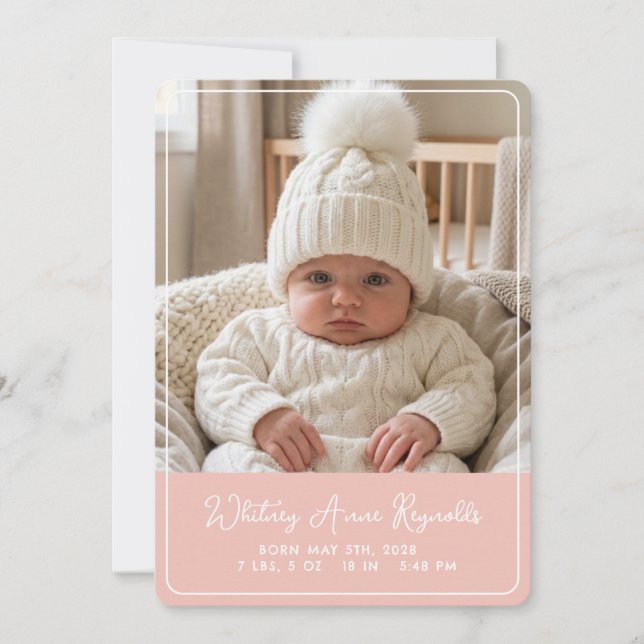 Whimsy Flat Announcement Card (Front)