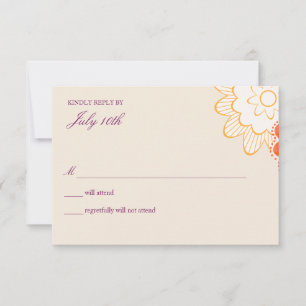 Whimsy floral wedding  rsvp cards