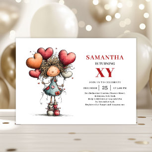 Whimsy Funny Girl Birthday Colorful invitation