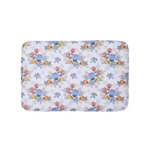 Whimsy Hand Drawn Flowers Bath Mat