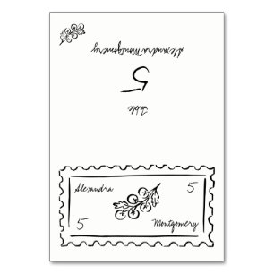 Whimsy Hand Drawn Meal Choice Wedding Place Card