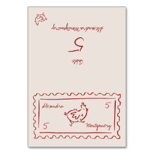 Whimsy Hand Drawn Meal Choice Wedding Place Card