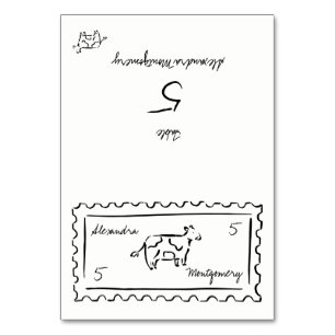 Whimsy Hand Drawn Meal Choice Wedding Place Card