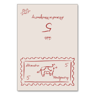 Whimsy Hand Drawn Meal Choice Wedding Place Card