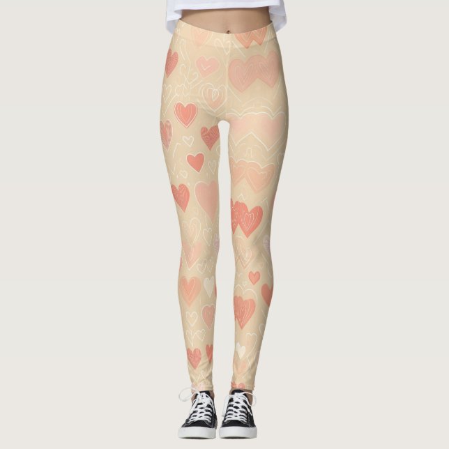 Whimsy Hearts in Pastel Leggings (Front)