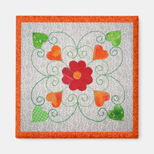 Whimsy Hearts Quilt - Block #2 Magnet