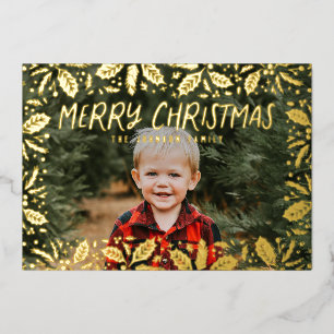 Whimsy Holly Border Photo Christmas