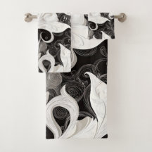 Whimsy in Black and Cream Baroque Swirls