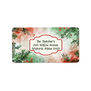 Whimsy in Christmas Garlands Return Address Labels