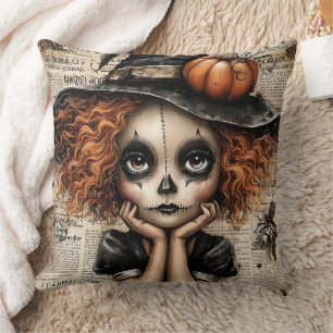 Whimsy in Mourning: The Pumpkin-Eyed Reverie Cushion
