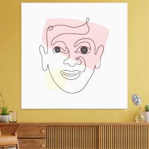 Whimsy in One Line – Abstract Portrait Canvas Print