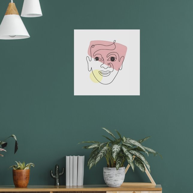 Whimsy in One Line – Abstract Portrait Poster (Living Room 1)