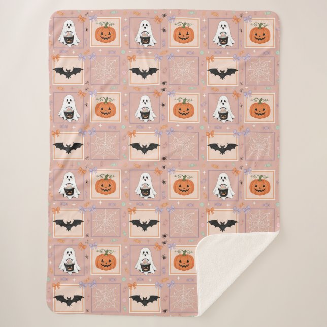 Whimsy in the Pumpkin Patch Sherpa Blanket (Front)