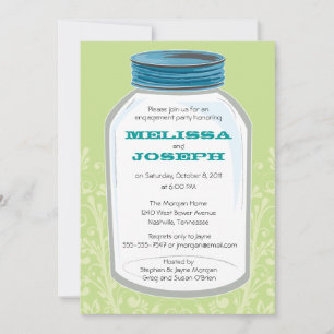 Whimsy Mason Jar Engagement Party Invitation