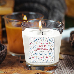 Whimsy Merry Christmas Sticker for 2" Candle Gift