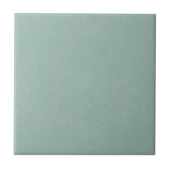 Whimsy Mint Blue Aqua Solid Color Linen Texture Tile (Front)