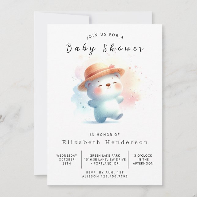 Whimsy Online Bear Baby Shower Invitation (Front)