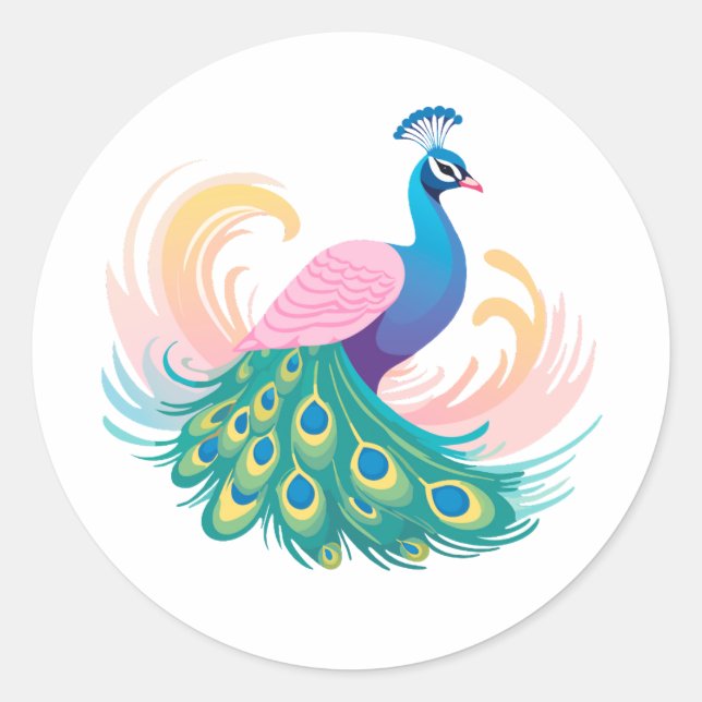 Whimsy Peacock Sticker (Front)