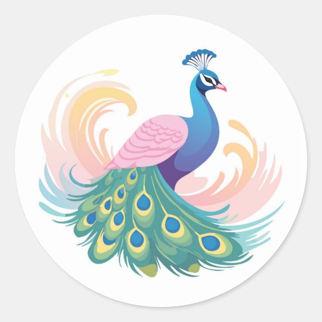 Whimsy Peacock Sticker (Front)