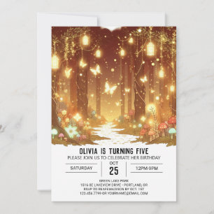 Whimsy Pretty Woodland Digital Birthday Invitation