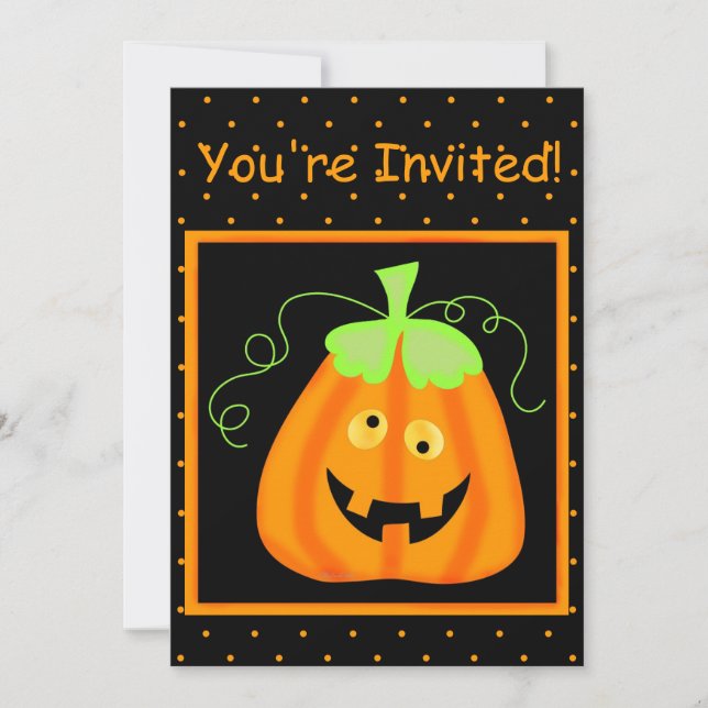 Whimsy Pumpkin Halloween Party Invitation (Front)