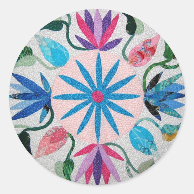 Whimsy Quilt Stickers! Classic Round Sticker (Front)