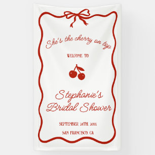Whimsy Red She's the Cherry on Top Bridal Shower Banner