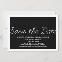 Whimsy Save the Date Invite, Black
