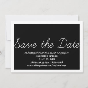 Whimsy Save the Date Invite, Black Invitation