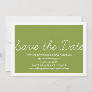 Whimsy Save the Date Invite, Olive Green Invitation