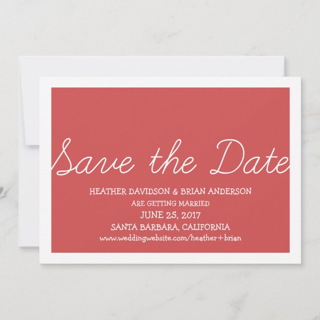 Whimsy Save the Date Invite, Red Invitation (Front)