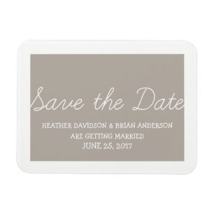 Whimsy Save the Date Magnet, Beige Magnet