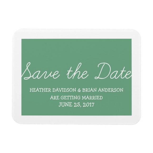 Whimsy Save the Date Magnet, Green Magnet (Horizontal)