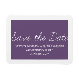Whimsy Save the Date Magnet, Purple Magnet