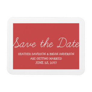 Whimsy Save the Date Magnet, Red Magnet