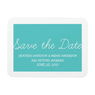 Whimsy Save the Date Magnet, Turquoise Magnet